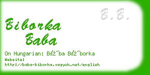 biborka baba business card